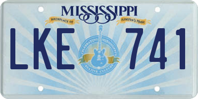 MS license plate LKE741