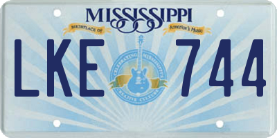 MS license plate LKE744