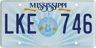MS license plate LKE746