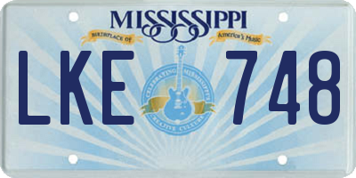 MS license plate LKE748