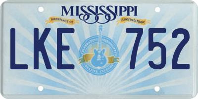 MS license plate LKE752