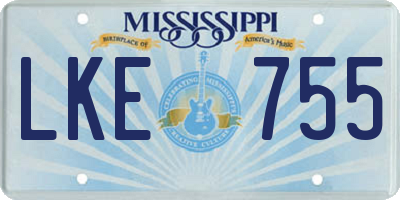 MS license plate LKE755