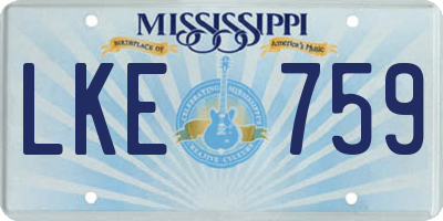 MS license plate LKE759