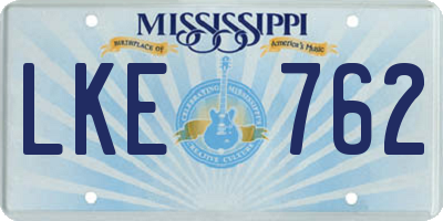 MS license plate LKE762