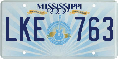 MS license plate LKE763