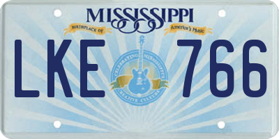 MS license plate LKE766