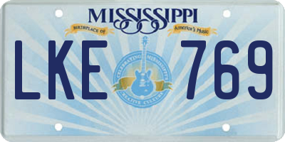 MS license plate LKE769