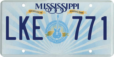 MS license plate LKE771