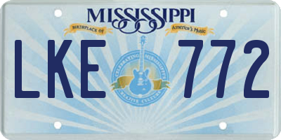 MS license plate LKE772