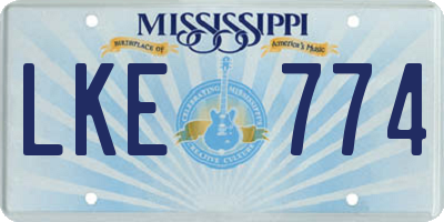 MS license plate LKE774