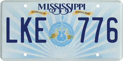 MS license plate LKE776