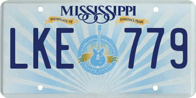 MS license plate LKE779