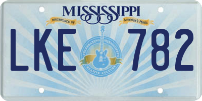 MS license plate LKE782