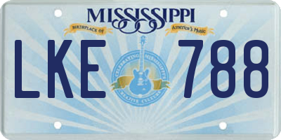 MS license plate LKE788