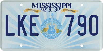 MS license plate LKE790