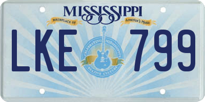 MS license plate LKE799