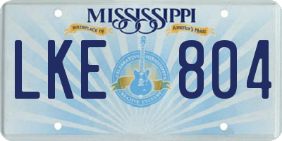 MS license plate LKE804