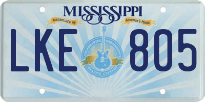 MS license plate LKE805