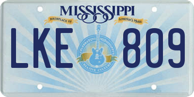 MS license plate LKE809