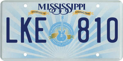 MS license plate LKE810