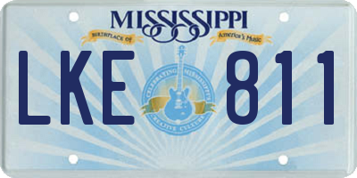 MS license plate LKE811