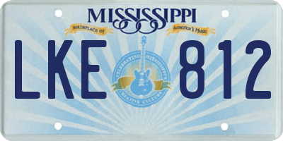 MS license plate LKE812