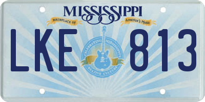 MS license plate LKE813