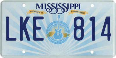 MS license plate LKE814