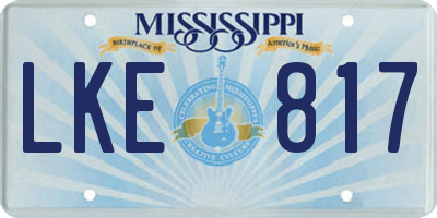 MS license plate LKE817