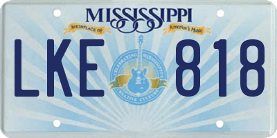 MS license plate LKE818