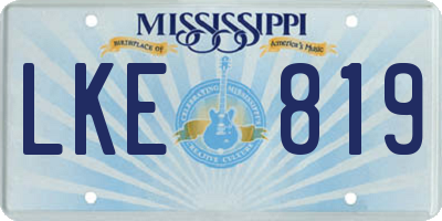 MS license plate LKE819