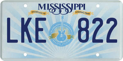 MS license plate LKE822
