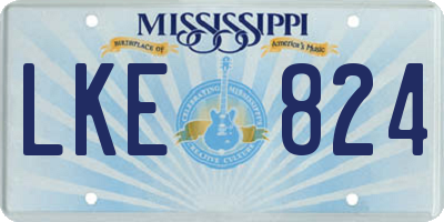 MS license plate LKE824