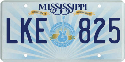 MS license plate LKE825