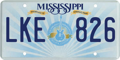 MS license plate LKE826