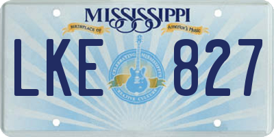 MS license plate LKE827
