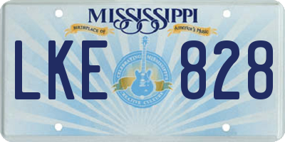 MS license plate LKE828