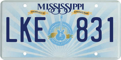 MS license plate LKE831