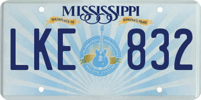 MS license plate LKE832