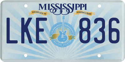 MS license plate LKE836