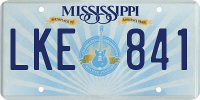 MS license plate LKE841