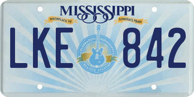 MS license plate LKE842
