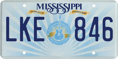 MS license plate LKE846