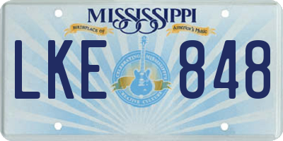 MS license plate LKE848
