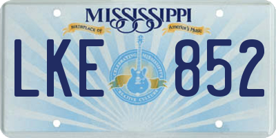 MS license plate LKE852