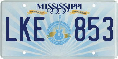 MS license plate LKE853