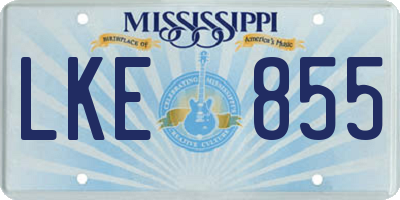 MS license plate LKE855