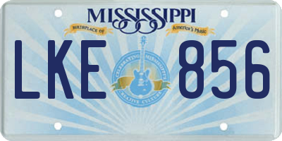 MS license plate LKE856