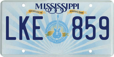 MS license plate LKE859
