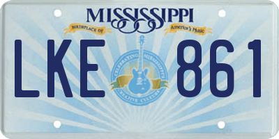 MS license plate LKE861
